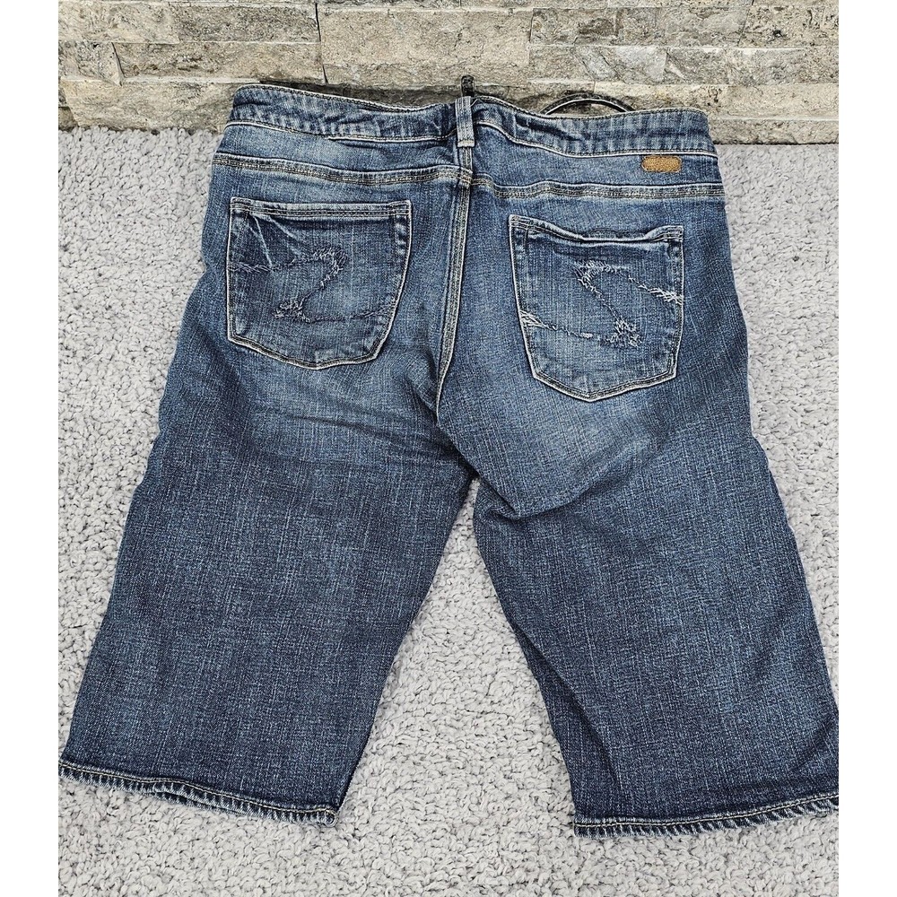 VTG Silver Jeans Bermuda Shorts Women 28 Denim DEE Low Rise Retro 90s Y2K Grunge - Picture 2 of 9